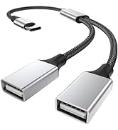 USB C Splitter type c to Dual USB A Female Adapter Type C to Dual USB A double usb 2.0 Adapter do...
