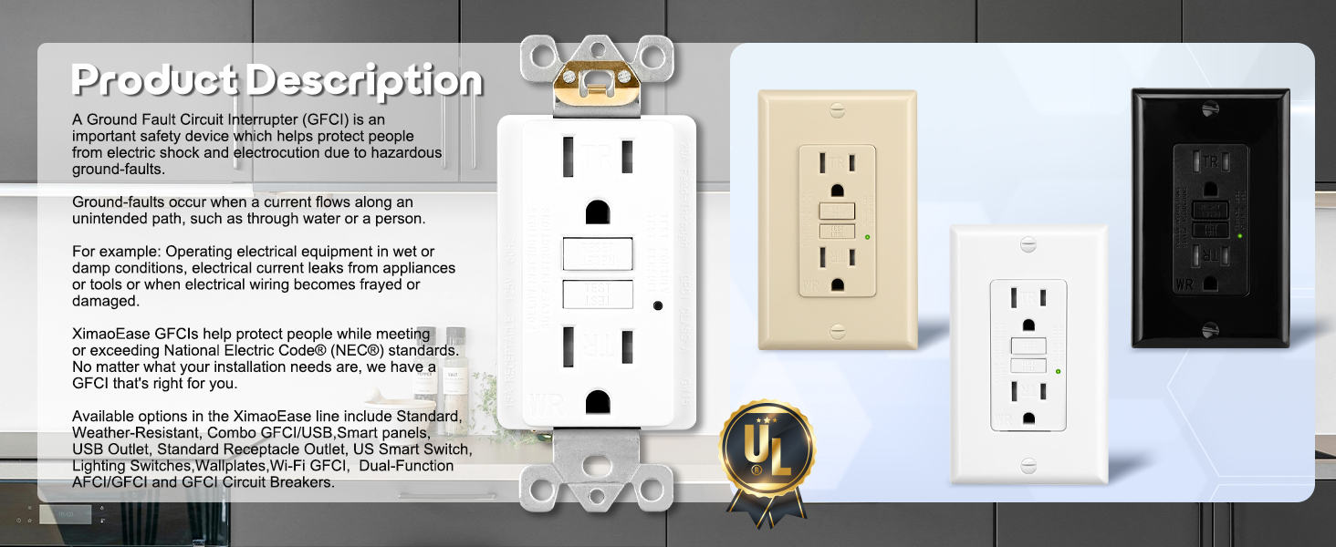GFCI Outlet 15 amp white