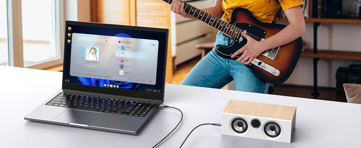 USB Male to 3.5mm AUX Stereo Audio Cable