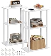 TUTOTAK Small Side Table, Narrow End Table, Bedside Table, Set of 2, Couch Side Table with Wheels...