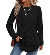 WIHOLL Long Sleeve Shirts for Women 2026 Fall Sweaters Lightweight Casual Tunic Tops Loose Fit Wi...