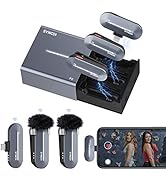 SYNCO P2L Wireless Lavalier Microphone for iPhone, Dual Mic Noise Reduction, Charging Case, Plug ...