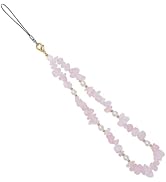 Handmade Beaded Charm Cell Phone Camera Lanyard, Wrist Strap with Natural Gemstone Beads, Pearl P...
