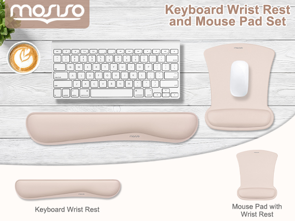 MOSISO Wrist Rest Support for Mouse Pad &amp; Keyboard Set