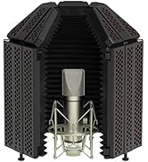 XTUGA Recording Microphone Isolation Shield, High Density Absorbent Foam 5 Panels to Filter Vocal...