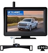 TECXERLLON Wireless Backup Camera, 5'' HD 1080P Backup Camera for Car, Reverse Rear Camera with N...