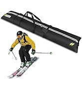 Hikeen Ski Bag,Full Padded Ski Bag for Air Travel,Fit Skis Up to 84.6 inches (215cm),Waterproof a...