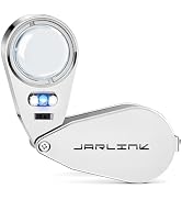 JARLINK 40X Jewelers Loupe Magnifier with Metal Construction, LED/UV Illuminated Magnifying Glass...