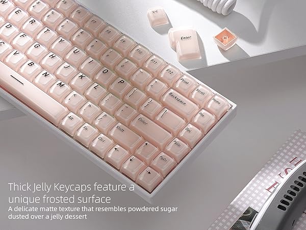 Womier pbt Jelly Keycaps Frosted, Foundation Shine Through Keycaps for Mechanical Keyboards