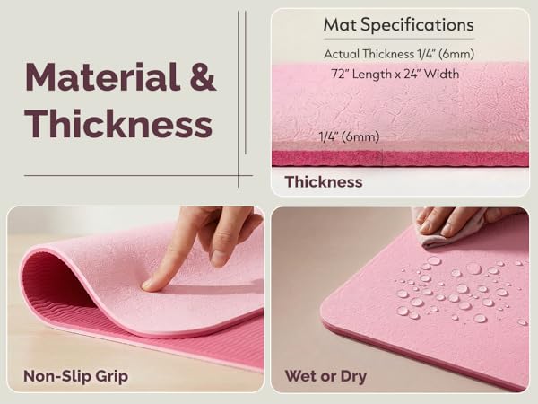 Material, thickness and dimensions