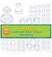 ONUEMP 107pcs Cabinet Door Bumpers Clear, Adhesive Rubber Feet Silicone, Sound Dampening Door Sla...