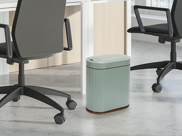 Green motion sensor smart trash can butterfly lid 12 office