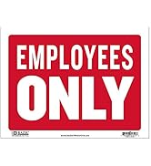 BAZIC Employees Only Sign 9"X12" Private Property Restricted Area Authorized, Plastic Signs Signa...