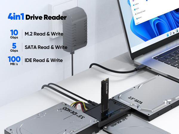Hard Drive Reader 4-in-1