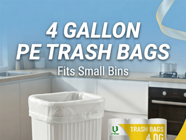 4 GALLON PE TRASH BAGS 105 Bags|4 Rolls