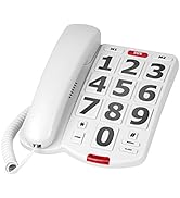 Large Key Wired Telephone, Adjustable Ringing Tone and earpiece Volume, earpiece can be Adjusted ...