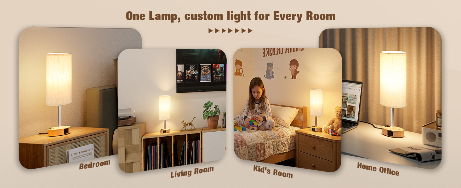 Touch Bedside Table Lamp with Memory