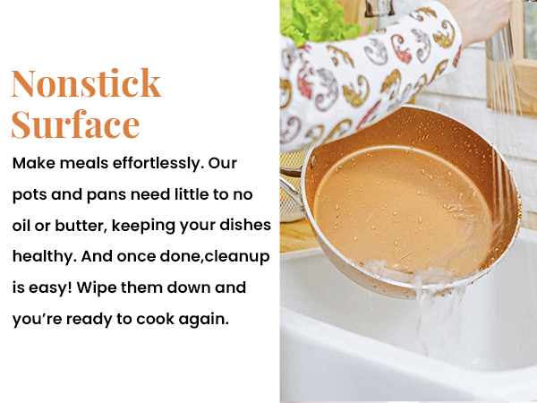 Hammered Non Stick Frying Pans Nonstick Frying Pan with Lid, Nonstick Pan Ceramic Pan Copper