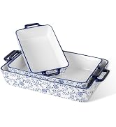 Cerkik Ceramic Bakeware Set - Casserole Dish Baking Dishes for Oven - Rectangular Lasagna Pans fo...