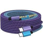 Type C to 3.5mm Audio Adapter 3FT/2Pack for iPhone 15/15 Pro/15 Pro Max/15 Plus,iPad,USB C to 3.5...