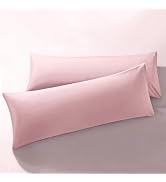MILVOWOC 2Pcs Brushed Microfiber Body Pillowcases - 20 x 48 Inch, Dusty Pink Pillow Case Set Non ...