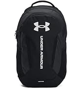 Under Armour Unisex-Adult Hustle 6.0 Backpack, (002) Black/Black/White, One Size Fits Most