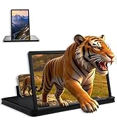 KUVPIUS 14" Screen Magnifier for Cell Phone, 3D Foldable Phone Stand Screen Enlarger, Mobile Phon...