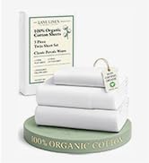 LANE LINEN 100% Organic Cotton Twin Sheets Set, 3Pc Twin Bed Sheets, Soft &amp;amp;amp; Comfy