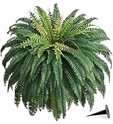48in 96 Leaves Large Fake Ferns, 1Pcs Outdoor Faux Plants UV Resistant Artificial Plants Outdoor,...