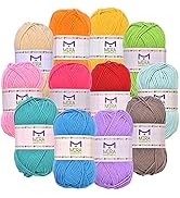 Mira Handcrafts Acrylic Yarn 21.12 Ounce (600g) per Pack – 12 Multicolor Knitting and Crochet Yar...