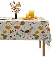 AUSSPVOCT Fall Thanksgiving Tablecloth - Cloth Printed Rectangle Table Cloth for Party Decoration...