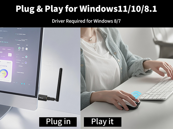 USB Bluetooth 5.4 Adapter for Desktop PC: Long Range Wireless Dongle with 5dBi Antenna Plug & Play