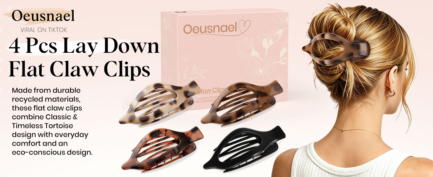Lay Down Flat Claw Clips for women