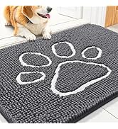 Smiry Dog Door Mat for Muddy Paws, Absorbent Dirt Trapper Non Slip Quick Dry Washable Chenille Ma...