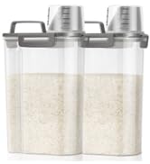 TBMax Rice Container Cereal Storage Container 2 Pack 5 Lbs, Plastic Kitchen Pantry Food Storage C...