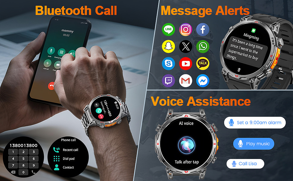 Bluetooth Smartwatch--Answer &amp;amp; Make Call--Smart Notifications On Your Wrist