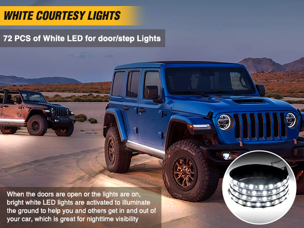 white LED running board light