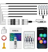 Acrylic Car Led Lights Interior, Universal RGB Ambient Lighting Car Kit,175 inch Neon Flexible Fi...