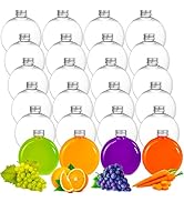 Elsjoy 24 Pack 10 oz Plastic Juice Bottles with Caps, Small Flat Plastic Bottles Reusable Clear E...
