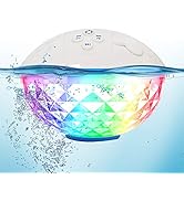 Bluetooth Speakers with Colorful Lights, Portable Speaker IPX7 Waterproof Floatable, Built-in Mic...