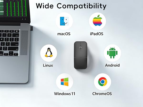 Bluetooth Arc Travel Mouse BT &amp; USB Wireless Dual Mode Silent Computer Mice