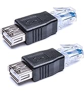 Herfair Ethernet to USB Adapter, 2 PCS USB to Ethernet Adapter, RJ45 Ethernet Male to USB Female ...