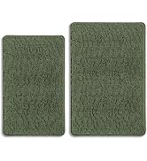 PureSwan Loden Green Bathroom Rugs Sets 2 Piece – Absorbent and Washable Bath Mat, Non-Slip, Thic...