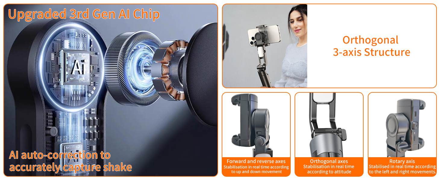 smart ai facial recognition phone tripod