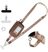FUVLIFE Clip and Go Phone Strap Crossbody with RFID Wallet, Cell Phone Lanyard for Women, Detacha...