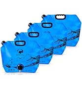 Collapsible 8L Water Storage Bag, BPA-Free Portable Folding Water Jug with Adjustable Faucet, Lea...