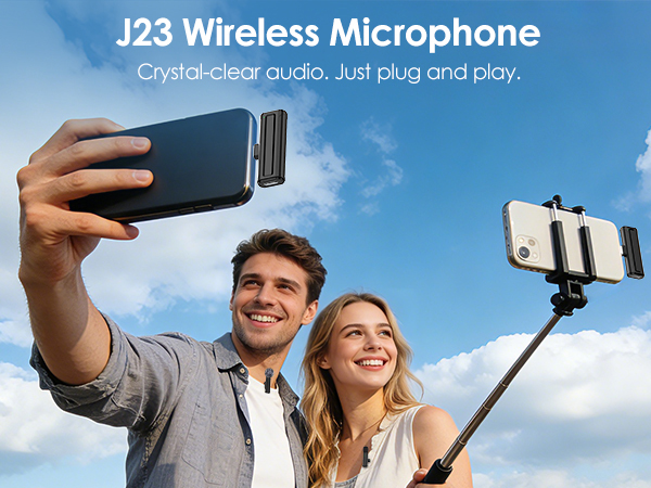 wireless lavalier microphone for iphone outdoor vlogs and interviews