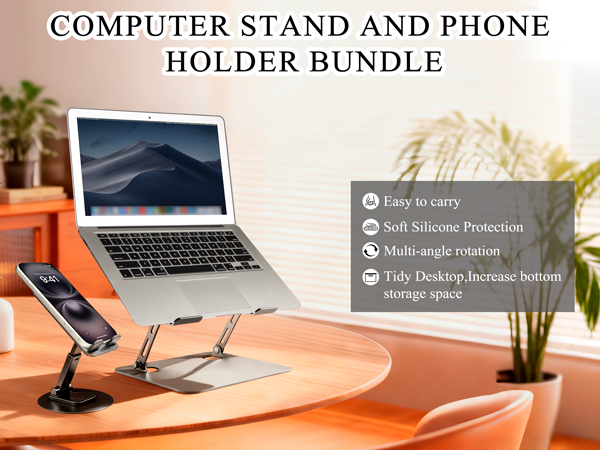 Laptop Stand for Desk, Laptop Riser with Active Cooling Fan