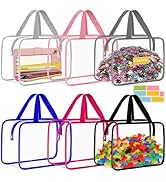 AOBOPLE 6 Pack Extra Large Toy Storage Bags with Zipper,11.8×8.7×5.9in Reusable Clear Toy Organiz...