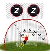 ZEALFEEL 3-in-1 Soccer Goal with Backstop Net &amp; Rebounder, 21x10ft Soccer Rebounder Net with 2 Ta...